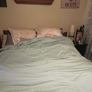 Vintage Modern Thomas O’Brien ~ Sea Green/Light Blue Duvet ~ 80X90~100% Cotton